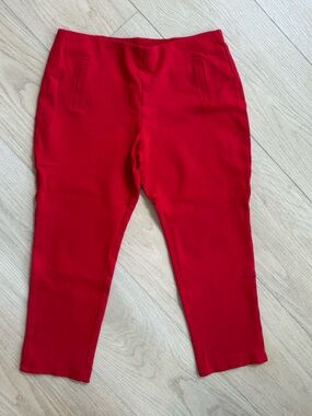Chico's Red Cropped Ponte Pants